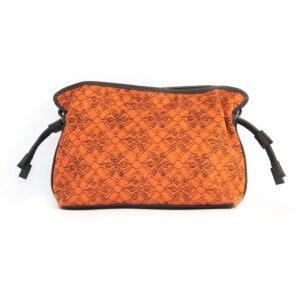 Vintage Kimono Crossbody Bag - Orange Embroidered